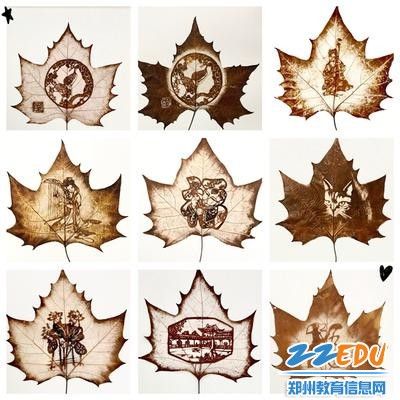 6部分叶雕作品